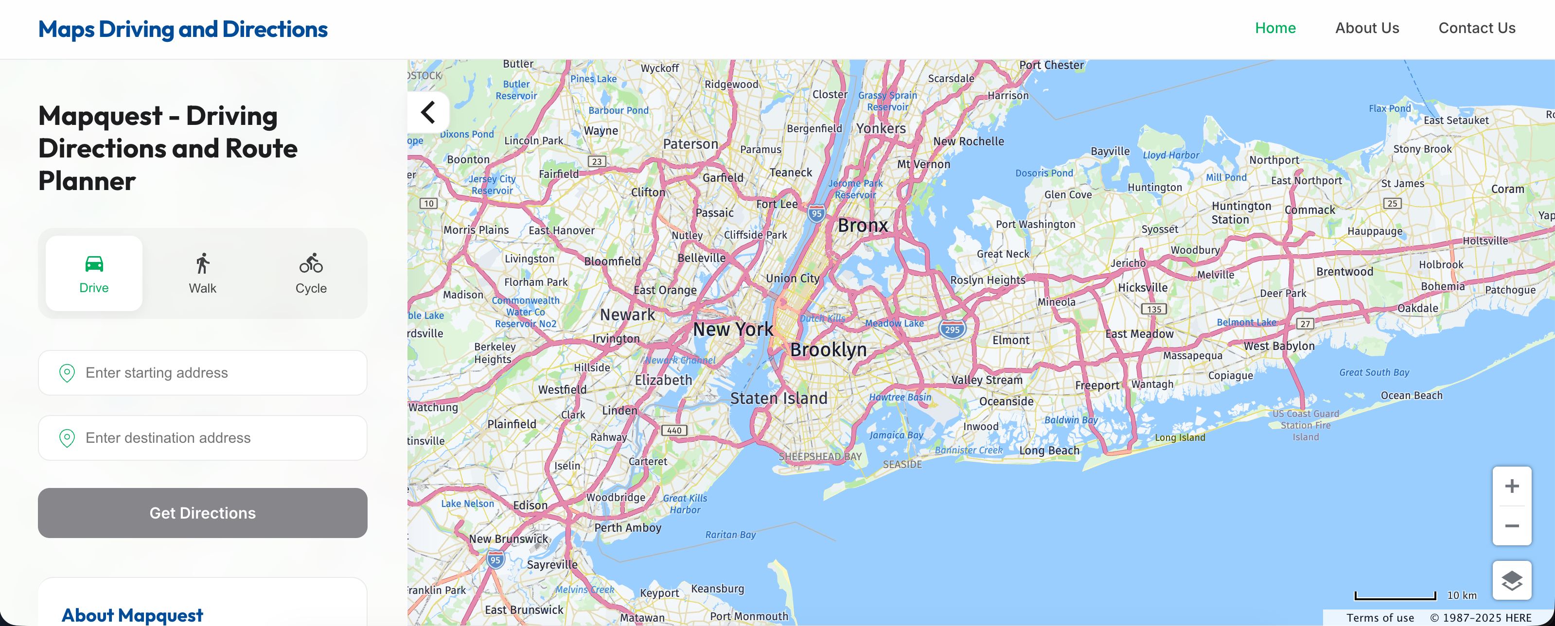 Mapquest Homepage